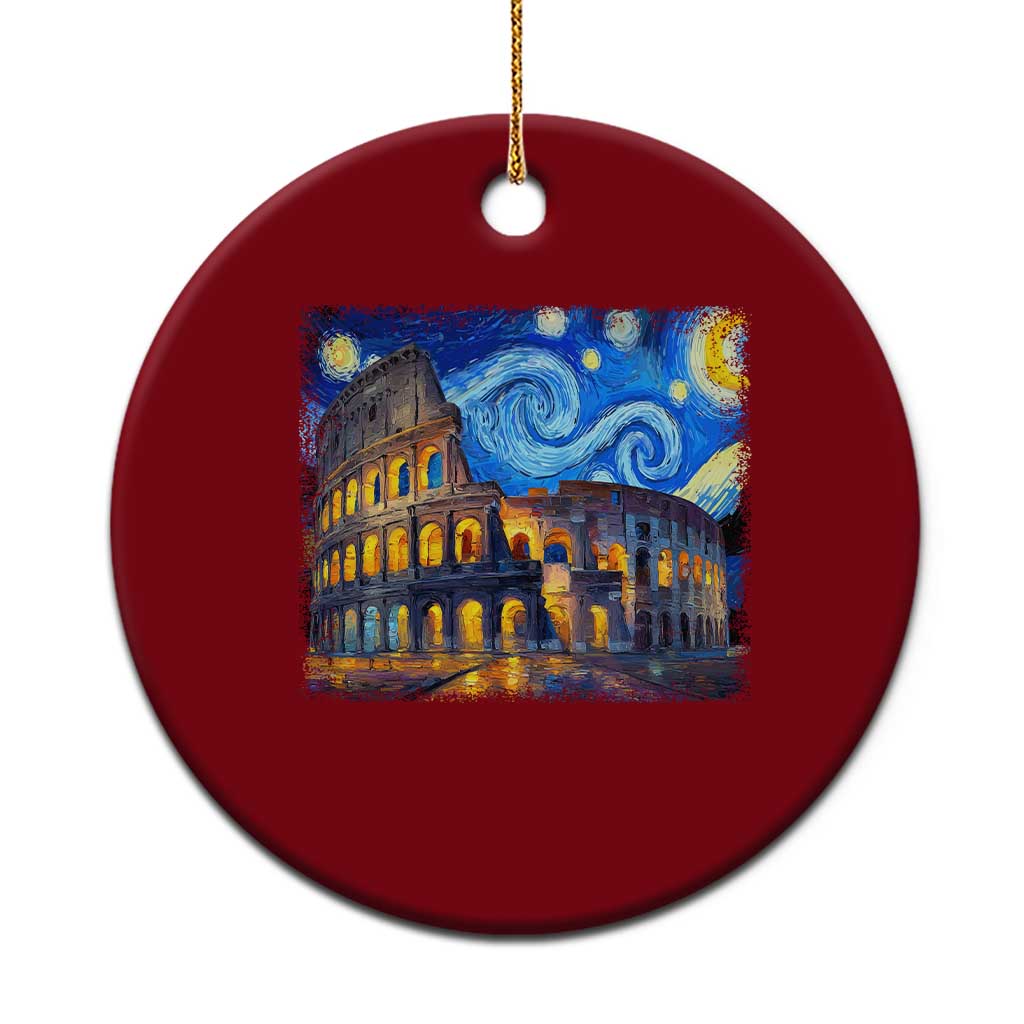 Italy Rome Colosseum Starry Night Roman Amphitheatre Ancient Ceramic Ornament