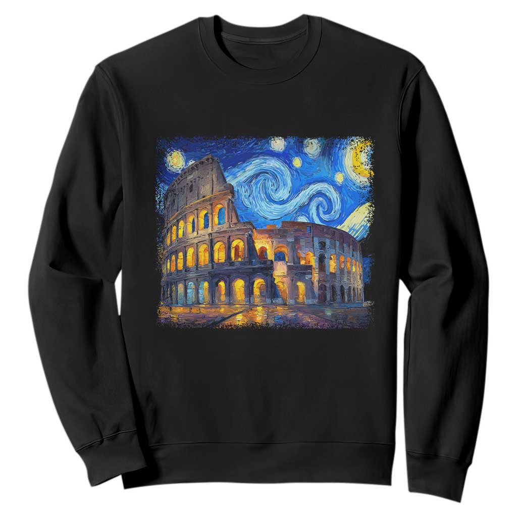 Italy Rome Colosseum Starry Night Roman Amphitheatre Ancient Sweatshirt