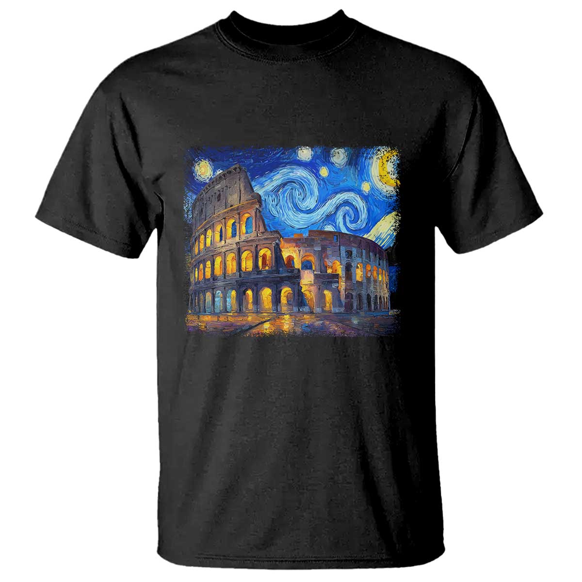 Italy Rome Colosseum Starry Night Roman Amphitheatre Ancient T Shirt
