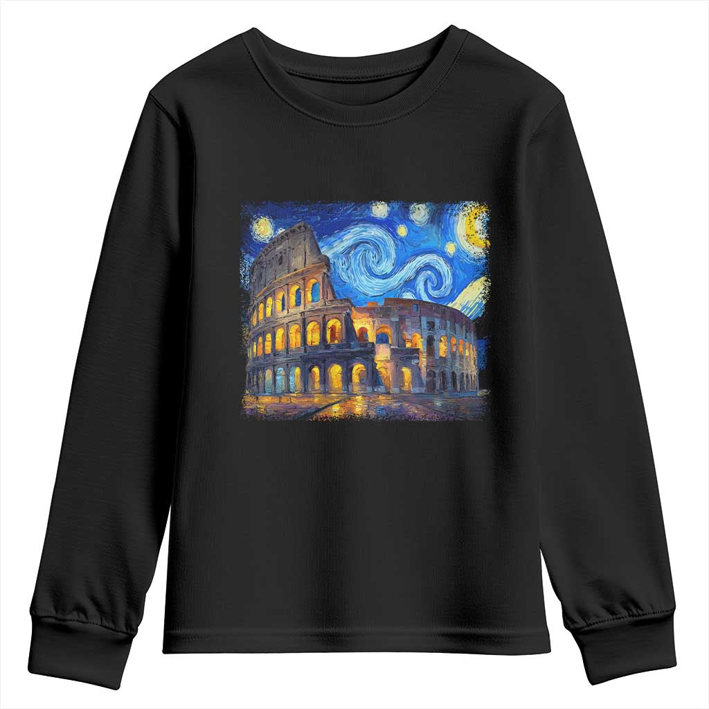 Italy Rome Colosseum Starry Night Roman Amphitheatre Ancient Youth Sweatshirt