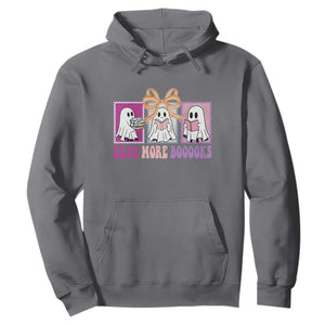 Halloween Teacher Hoodie Read More Boooooks Cute Ghost Reading Books TS11 Charcoal Print Your Wear