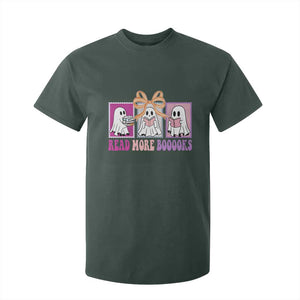 Halloween Teacher T Shirt For Kid Read More Boooooks Cute Ghost Reading Books TS11 Dark Forest Green Print Your Wear