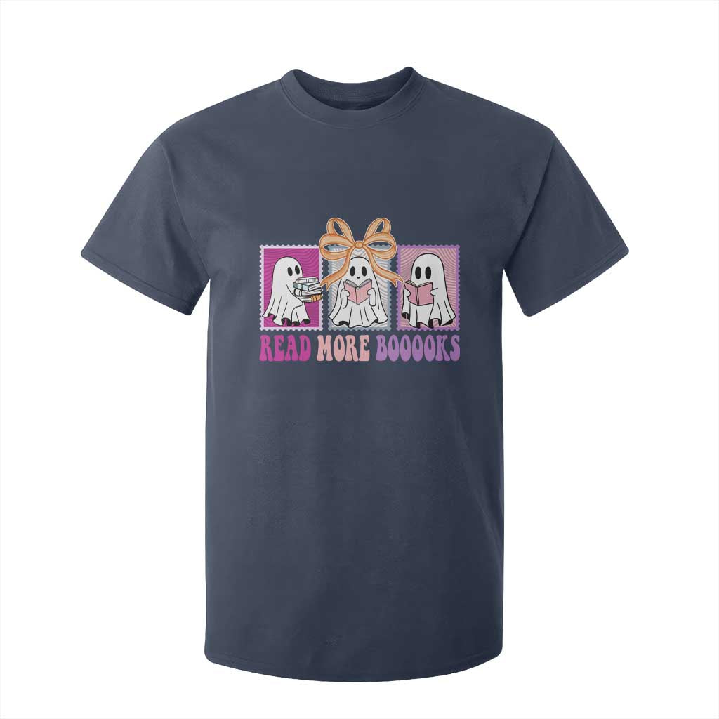 Halloween Teacher T Shirt For Kid Read More Boooooks Cute Ghost Reading Books TS11 Navy Print Your Wear