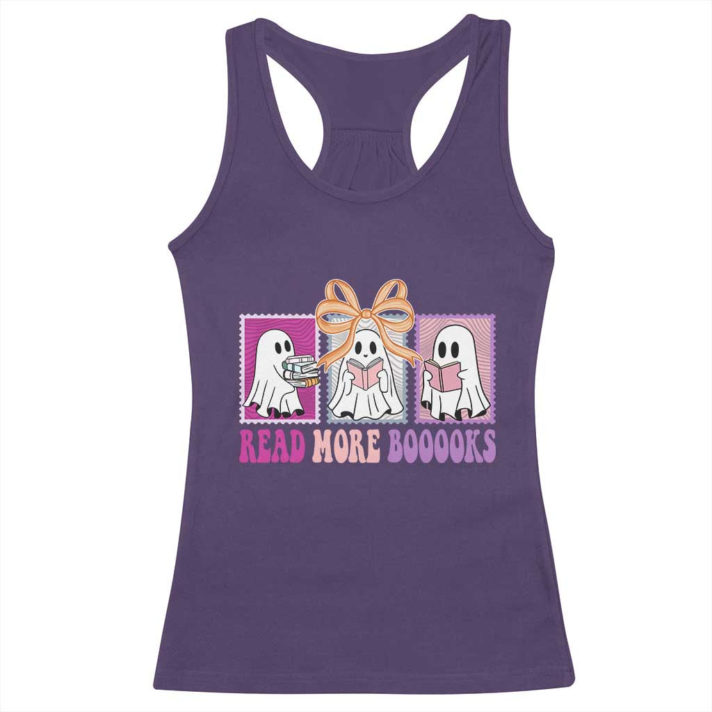 Halloween Teacher Racerback Tank Top Read More Boooooks Cute Ghost Reading Books TS11 Purple Print Your Wear
