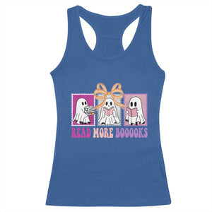 Halloween Teacher Racerback Tank Top Read More Boooooks Cute Ghost Reading Books TS11 Royal Blue Print Your Wear