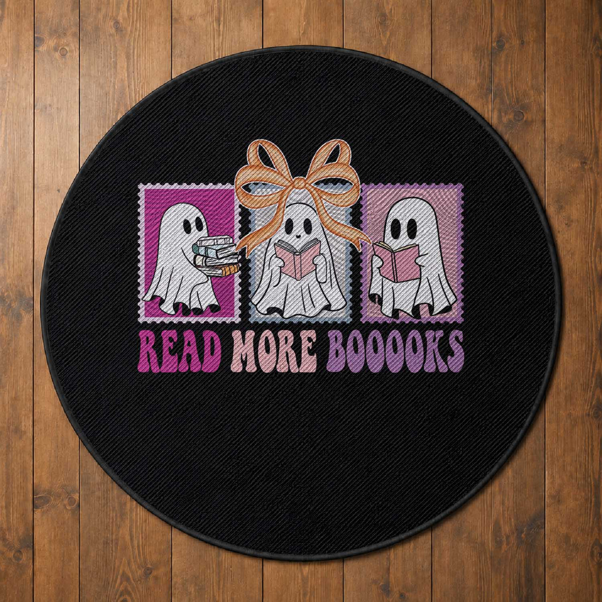Halloween Teacher Round Rug Read More Boooooks Cute Ghost Reading Books