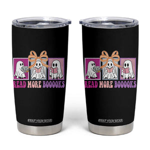 Halloween Teacher Tumbler Cup Read More Boooooks Cute Ghost Reading Books TS11 Black Print Your Wear