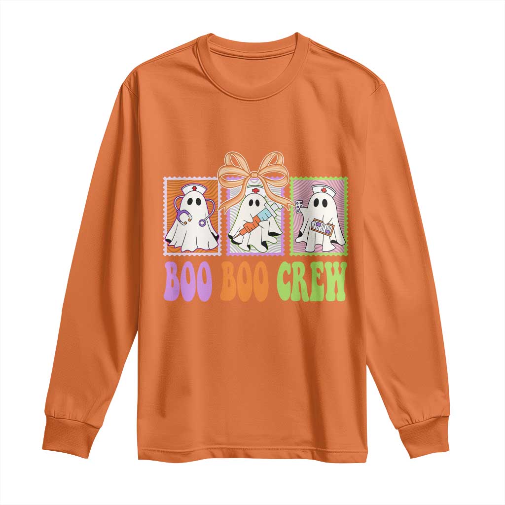 Halloween Nurse Long Sleeve Shirt Boo Boo Crew Cute Spooky Ghost TS11 Orange Print Your Wear