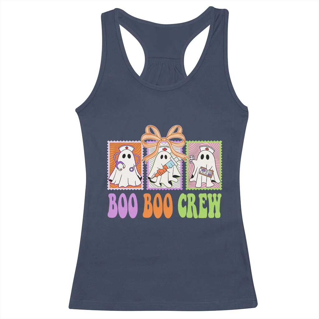 Halloween Nurse Racerback Tank Top Boo Boo Crew Cute Spooky Ghost TS11 Navy Print Your Wear