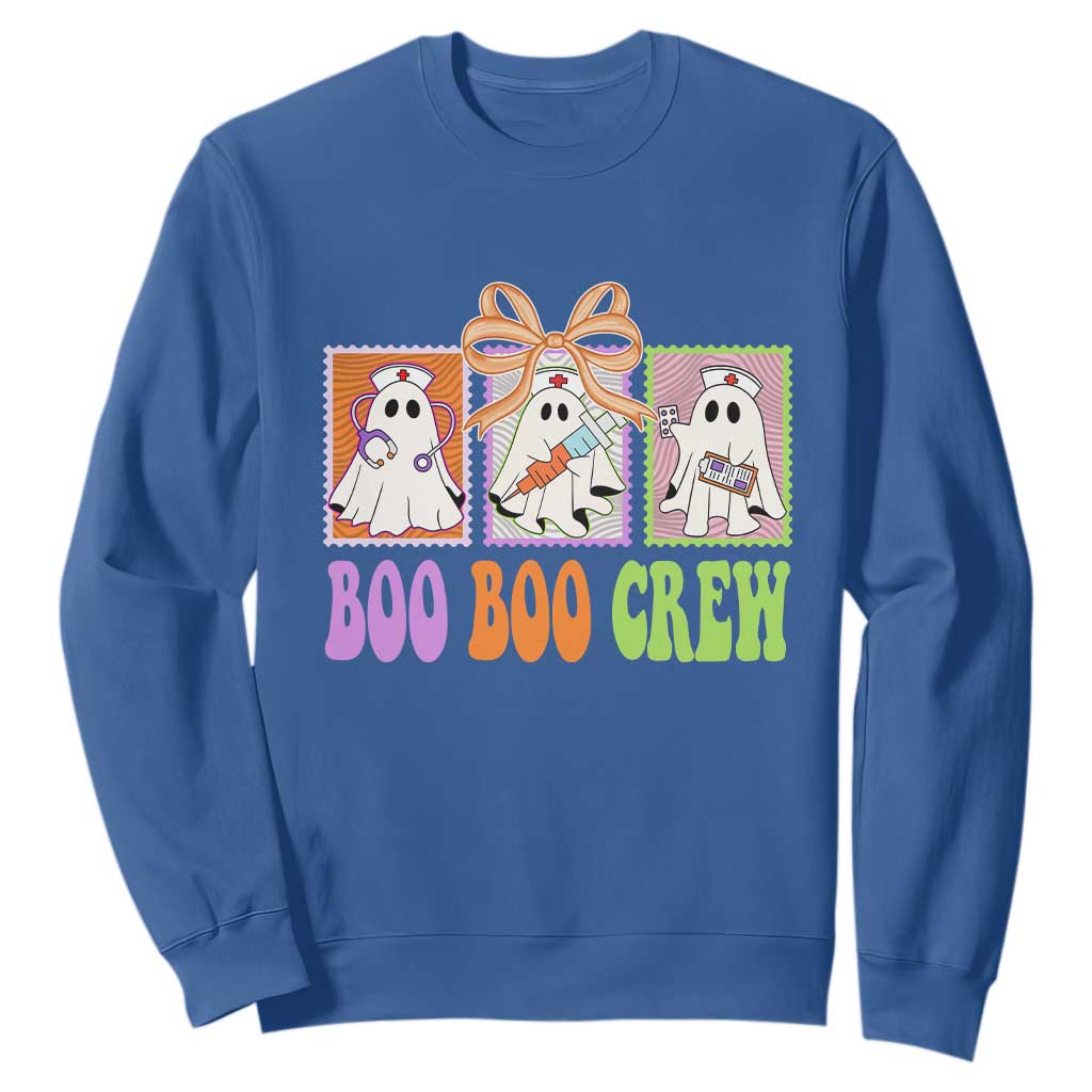 Halloween Nurse Sweatshirt Boo Boo Crew Cute Spooky Ghost TS11 Royal Blue Print Your Wear