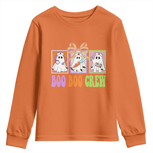 Halloween Nurse Youth Sweatshirt Boo Boo Crew Cute Spooky Ghost TS11 Orange Print Your Wear