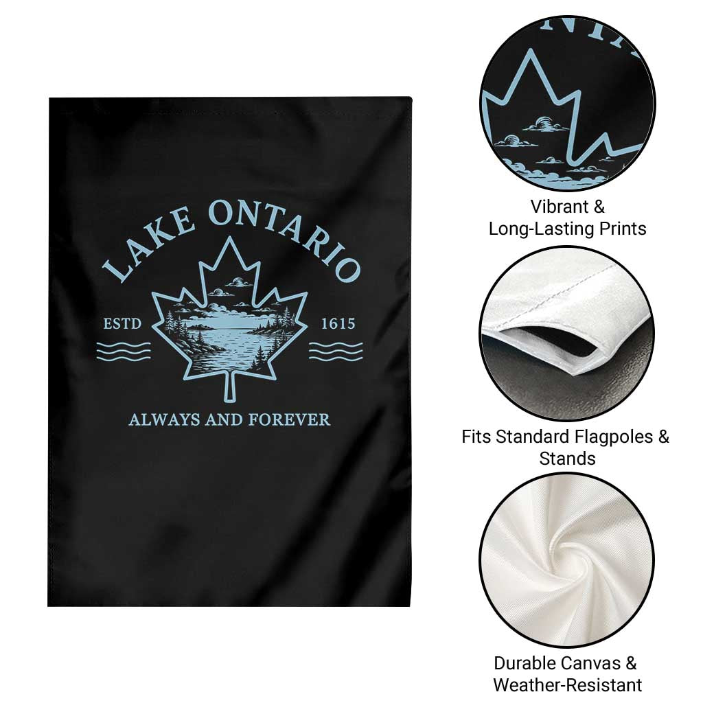Lake Ontario Always And Forever Est 1615 Garden Flag Great Lakes Souvenir Maple Leaf