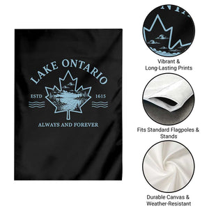 Lake Ontario Always And Forever Est 1615 Garden Flag Great Lakes Souvenir Maple Leaf