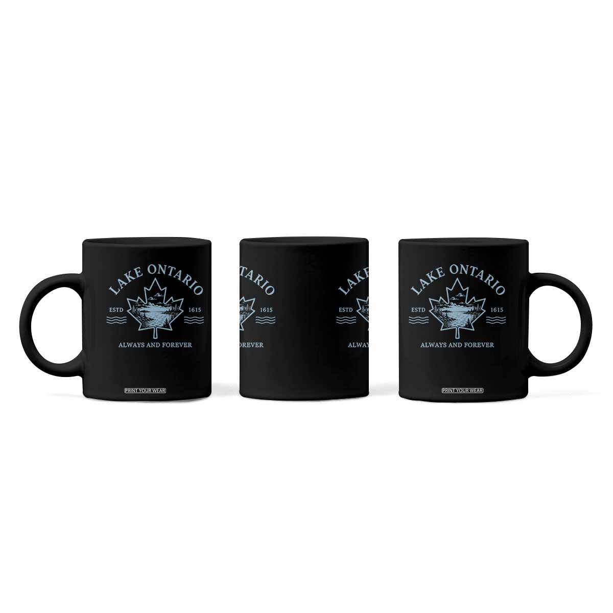 Lake Ontario Always And Forever Est 1615 Coffee Mug Great Lakes Souvenir Maple Leaf