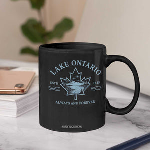 Lake Ontario Always And Forever Est 1615 Coffee Mug Great Lakes Souvenir Maple Leaf
