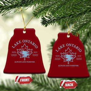 Lake Ontario Always And Forever Est 1615 Ceramic Ornament Great Lakes Souvenir Maple Leaf
