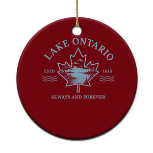 Lake Ontario Always And Forever Est 1615 Ceramic Ornament Great Lakes Souvenir Maple Leaf