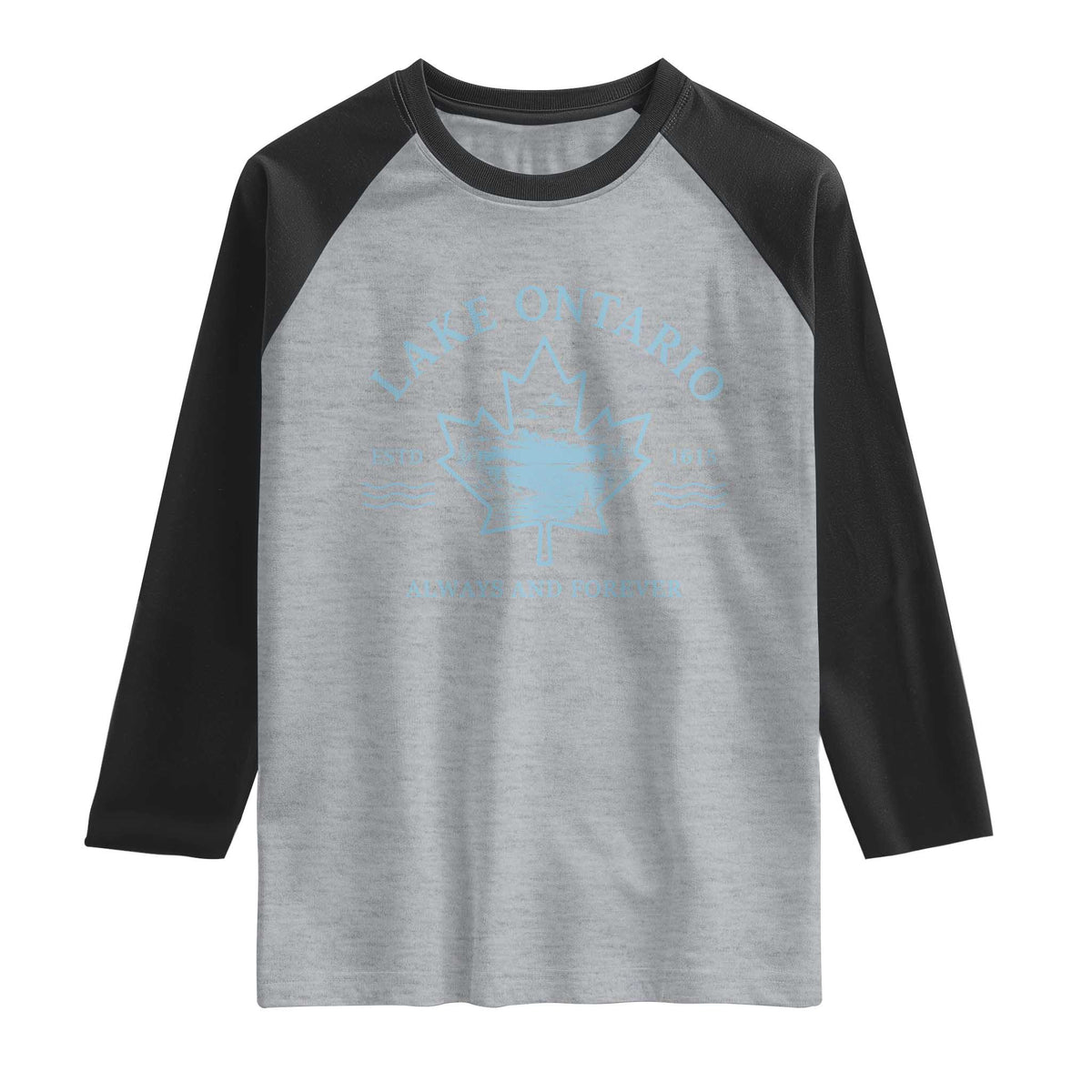 Lake Ontario Always And Forever Est 1615 Raglan Shirt Great Lakes Souvenir Maple Leaf
