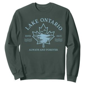 Lake Ontario Always And Forever Est 1615 Sweatshirt Great Lakes Souvenir Maple Leaf