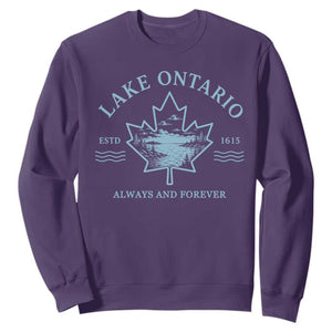 Lake Ontario Always And Forever Est 1615 Sweatshirt Great Lakes Souvenir Maple Leaf