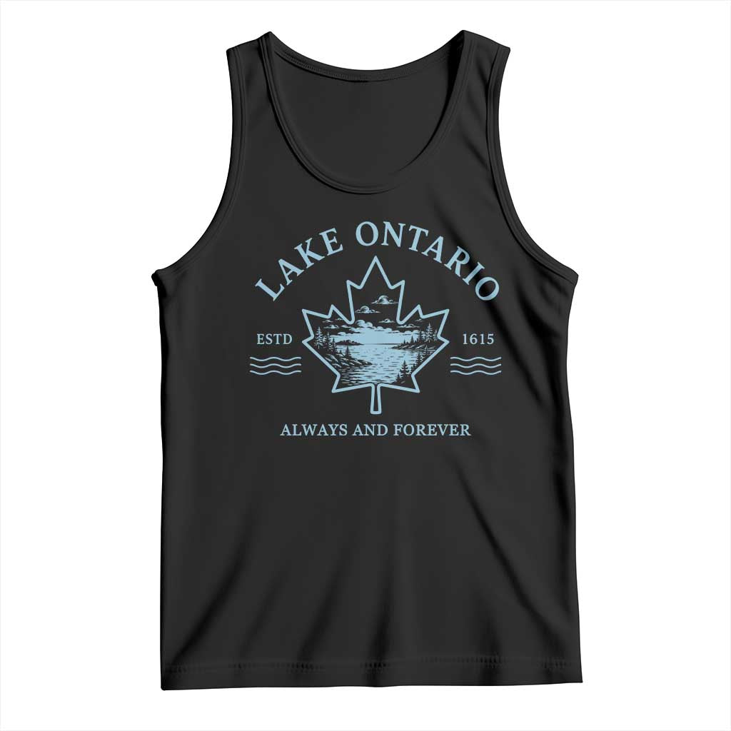 Lake Ontario Always And Forever Est 1615 Tank Top Great Lakes Souvenir Maple Leaf