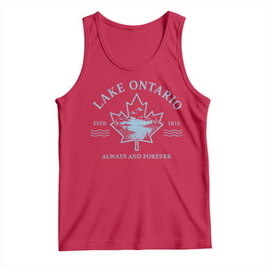 Lake Ontario Always And Forever Est 1615 Tank Top Great Lakes Souvenir Maple Leaf