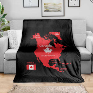 Funny All Canada Territory Map Throw Blanket Canadian Pride Patriotic Vintage Maple Leaf