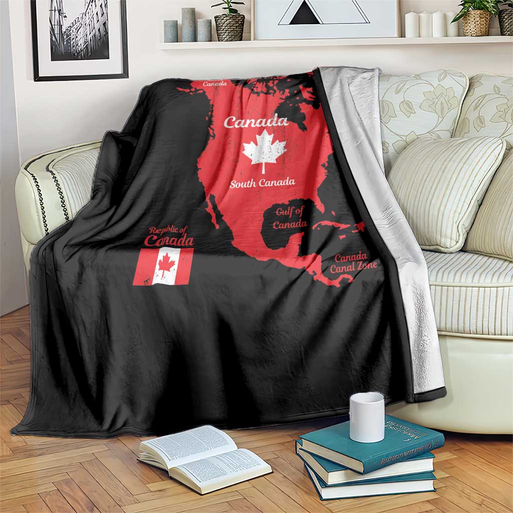 Funny All Canada Territory Map Throw Blanket Canadian Pride Patriotic Vintage Maple Leaf
