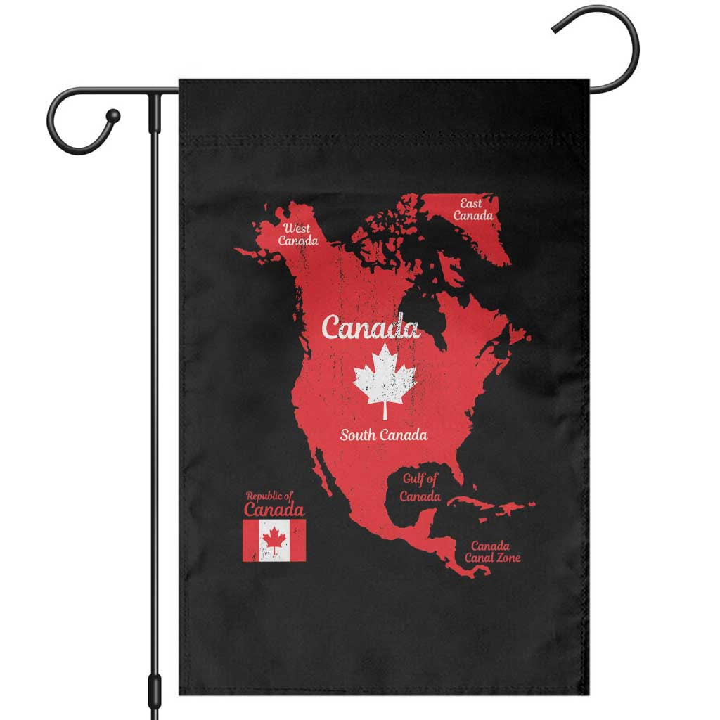 Funny All Canada Territory Map Garden Flag Canadian Pride Patriotic Vintage Maple Leaf