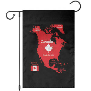 Funny All Canada Territory Map Garden Flag Canadian Pride Patriotic Vintage Maple Leaf