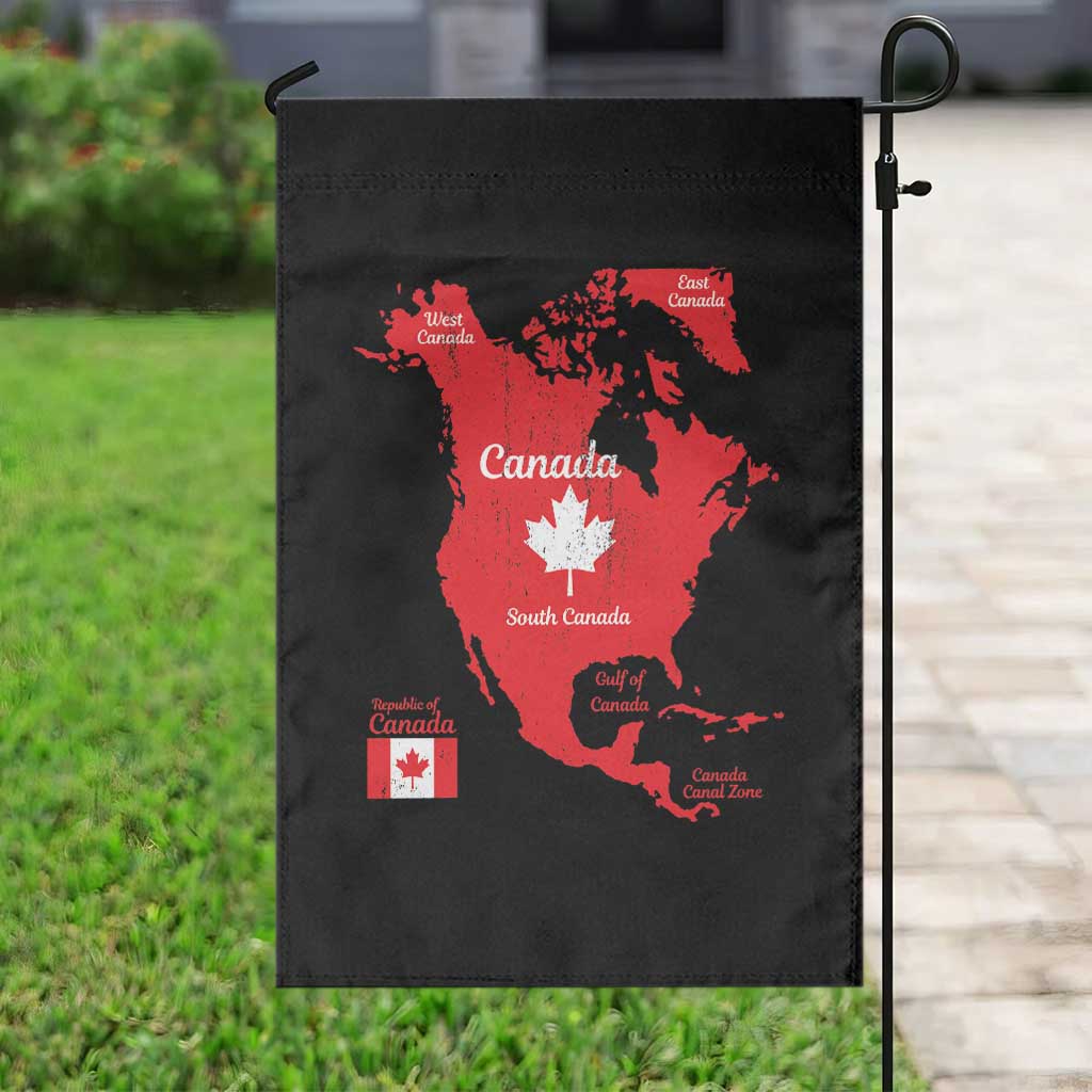 Funny All Canada Territory Map Garden Flag Canadian Pride Patriotic Vintage Maple Leaf