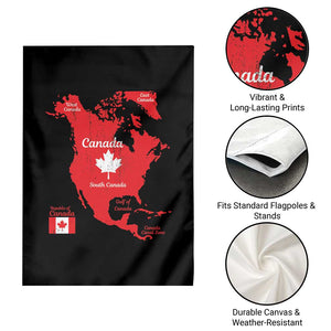 Funny All Canada Territory Map Garden Flag Canadian Pride Patriotic Vintage Maple Leaf