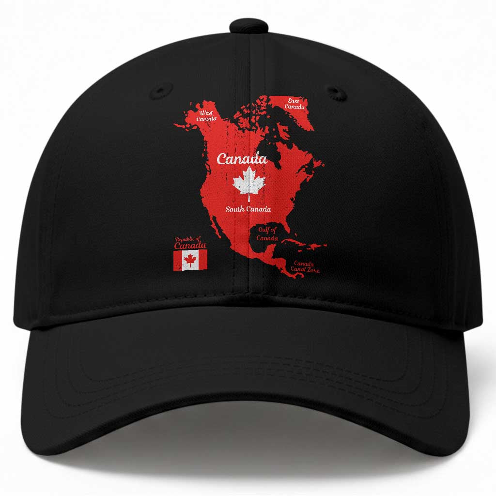 Funny All Canada Territory Map Baseball Cap Canadian Pride Patriotic Vintage Maple Leaf