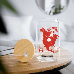 Funny All Canada Territory Map Glass Can Canadian Pride Patriotic Vintage Maple Leaf