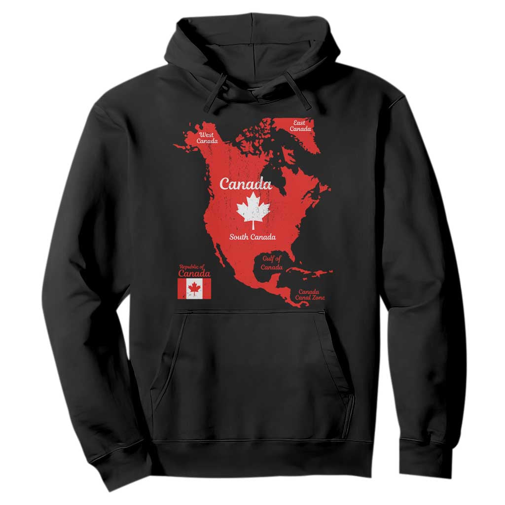Funny All Canada Territory Map Hoodie Canadian Pride Patriotic Vintage Maple Leaf