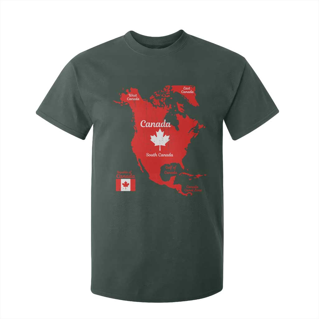 Funny All Canada Territory Map T Shirt For Kid Canadian Pride Patriotic Vintage Maple Leaf