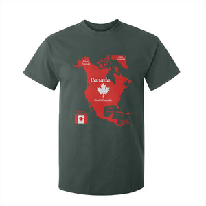 Funny All Canada Territory Map T Shirt For Kid Canadian Pride Patriotic Vintage Maple Leaf