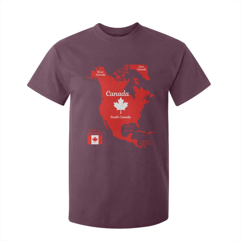 Funny All Canada Territory Map T Shirt For Kid Canadian Pride Patriotic Vintage Maple Leaf