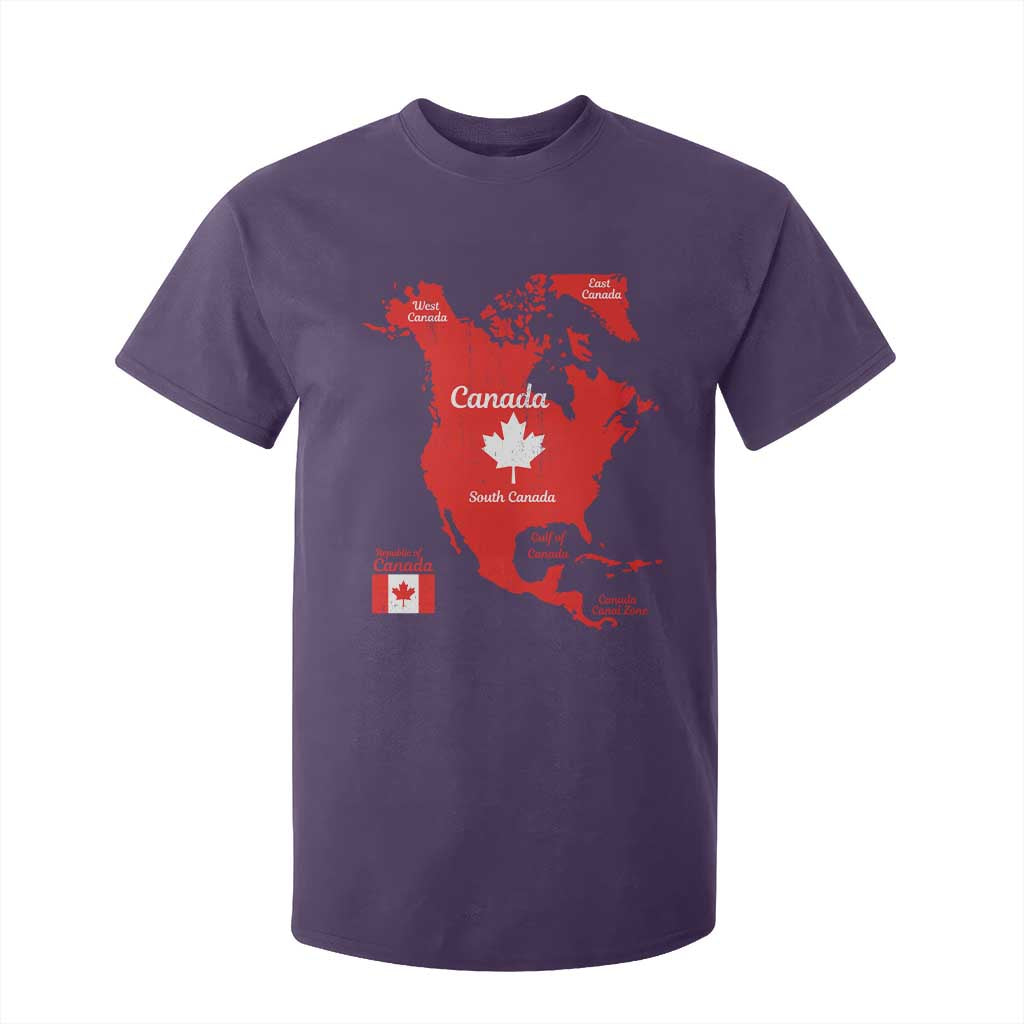 Funny All Canada Territory Map T Shirt For Kid Canadian Pride Patriotic Vintage Maple Leaf