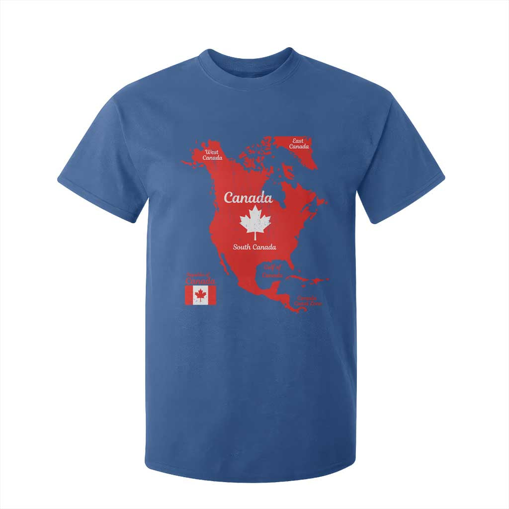 Funny All Canada Territory Map T Shirt For Kid Canadian Pride Patriotic Vintage Maple Leaf