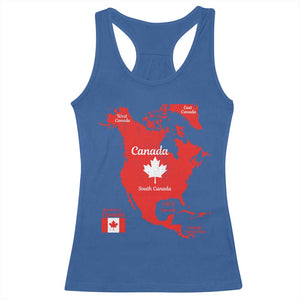 Funny All Canada Territory Map Racerback Tank Top Canadian Pride Patriotic Vintage Maple Leaf