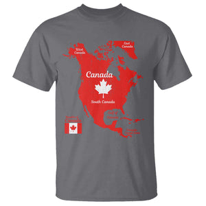 Funny All Canada Territory Map T Shirt Canadian Pride Patriotic Vintage Maple Leaf