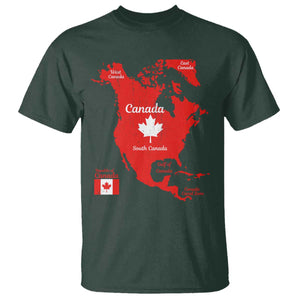 Funny All Canada Territory Map T Shirt Canadian Pride Patriotic Vintage Maple Leaf