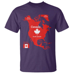 Funny All Canada Territory Map T Shirt Canadian Pride Patriotic Vintage Maple Leaf