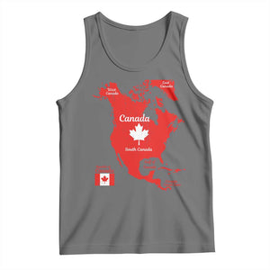 Funny All Canada Territory Map Tank Top Canadian Pride Patriotic Vintage Maple Leaf