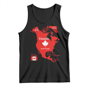 Funny All Canada Territory Map Tank Top Canadian Pride Patriotic Vintage Maple Leaf