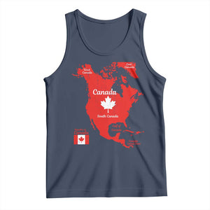 Funny All Canada Territory Map Tank Top Canadian Pride Patriotic Vintage Maple Leaf