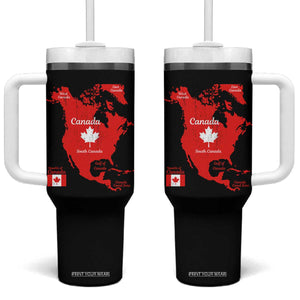 Funny All Canada Territory Map Tumbler With Handle Canadian Pride Patriotic Vintage Maple Leaf