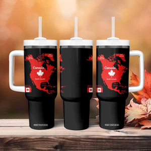 Funny All Canada Territory Map Tumbler With Handle Canadian Pride Patriotic Vintage Maple Leaf