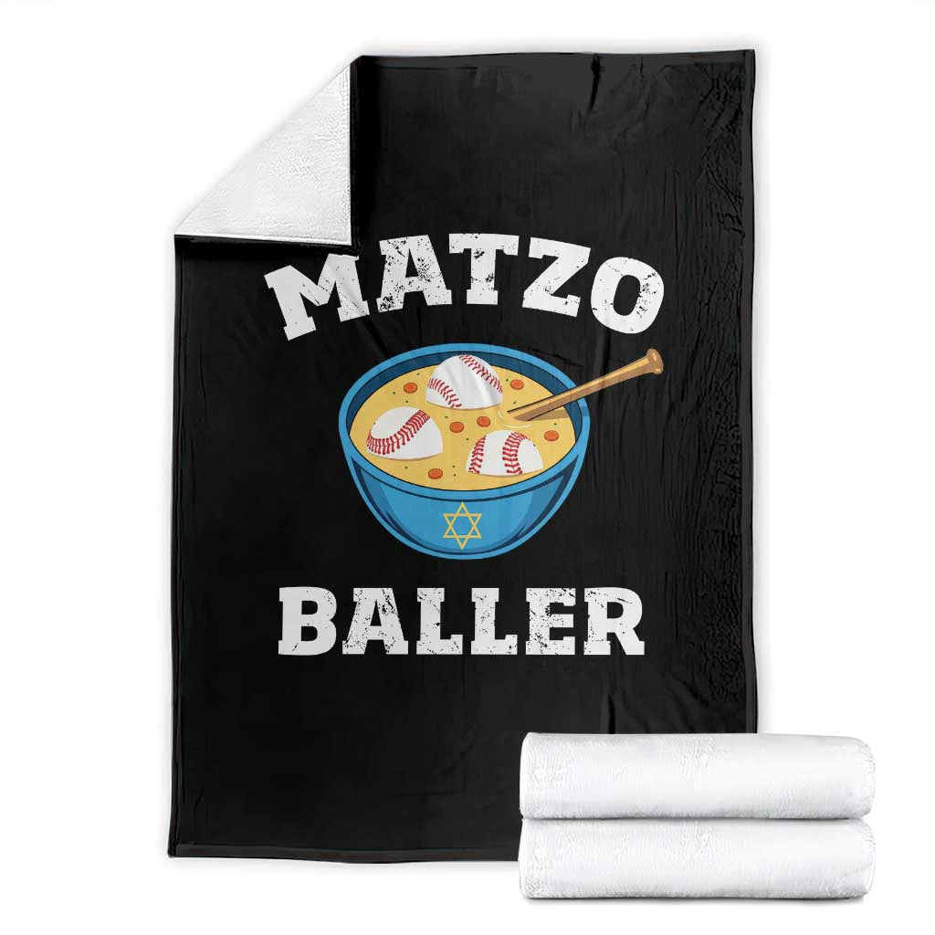 Funny Hanukkah Baseball Throw Blanket Matzo Baller Matzah Ball Jewish Chanukah Sports Lover TS11 Black Print Your Wear